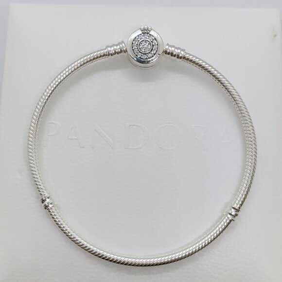 Pandora Moments Sparkling Crown O Snake Chain Bracelet S925 Sliver with box - Picture 7 of 8